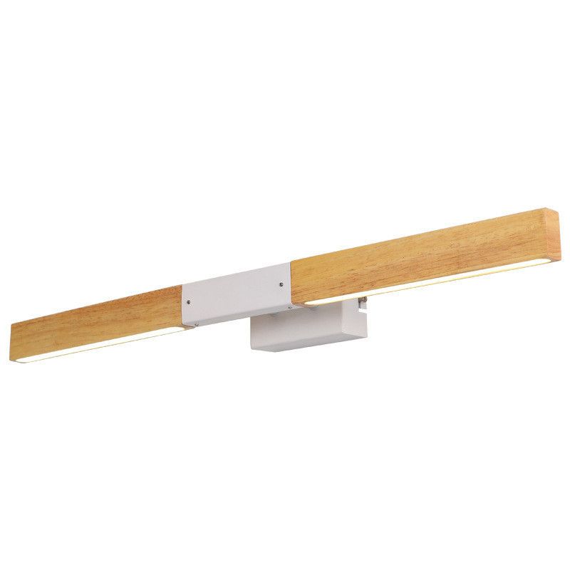 Nordic Simple Wood Mur Vanité Lumière Lumière et luminaire de vanité résistante au brouillard
