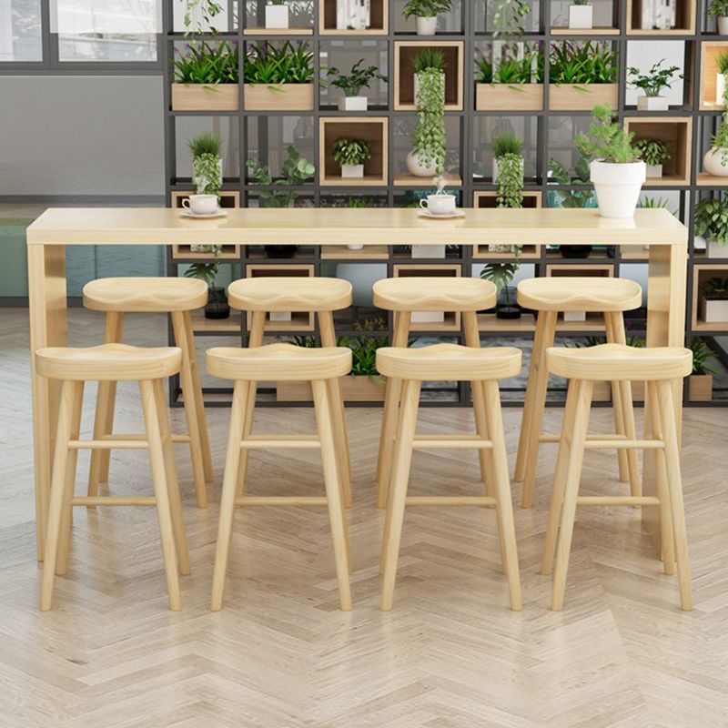 1/2/5/9 Pieces Bar Stool and Table Set Solid Wood Pub Dining Set