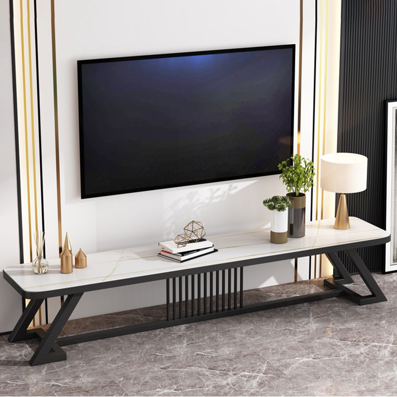 17.72"H TV Stand Contemporary Style White TV Stand Console for Living Room