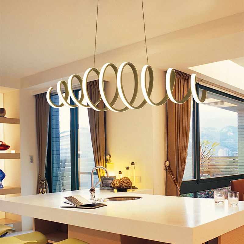 Weiße Acryl-federförmige LED-Kronleuchter Licht zeitgenössischer Minimalismus-Esszimmer Beleuchtung