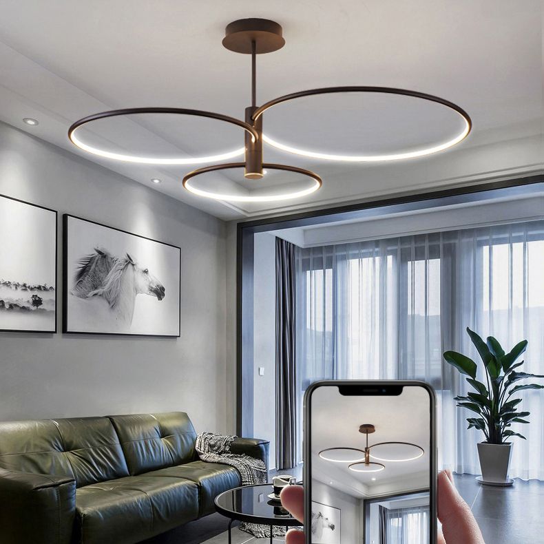 Lámpara de lámparas LED circular simple sala de estar de lámpara colgante