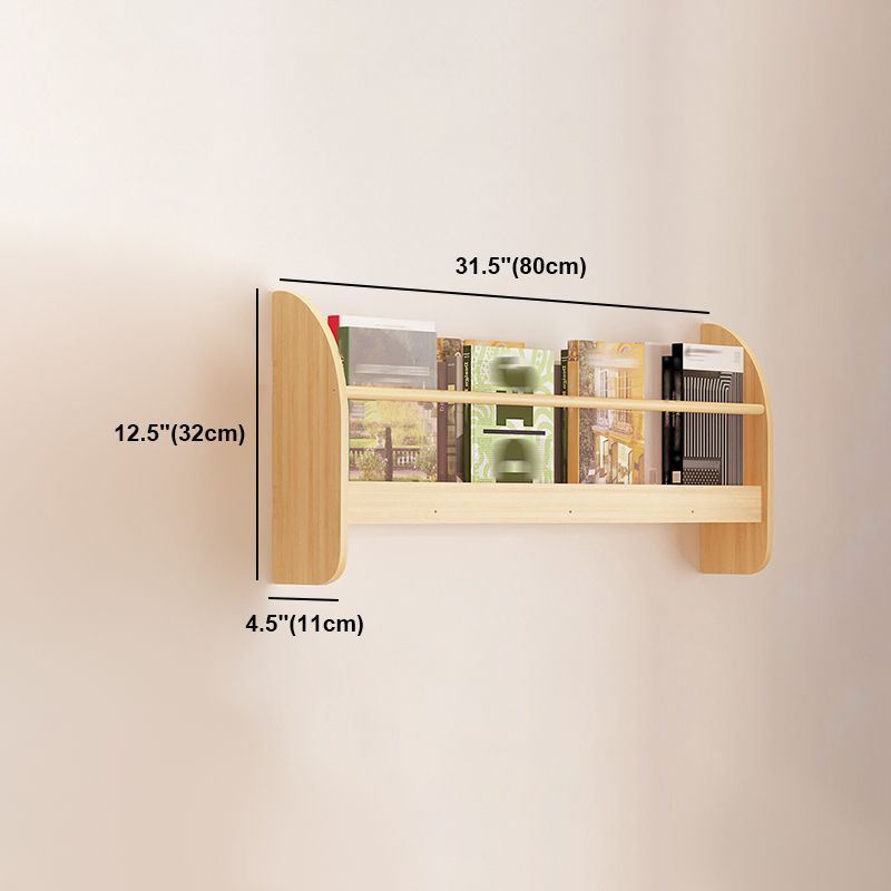 Contemporary Style Bookshelf  Wall Mounted Horizontal Bookcase for Home Office