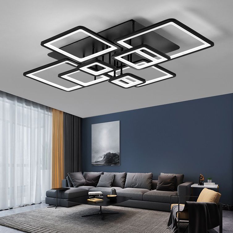 Contemporary Metal Flush Mount Ceiling Light Fixture for Living Room Bedroom