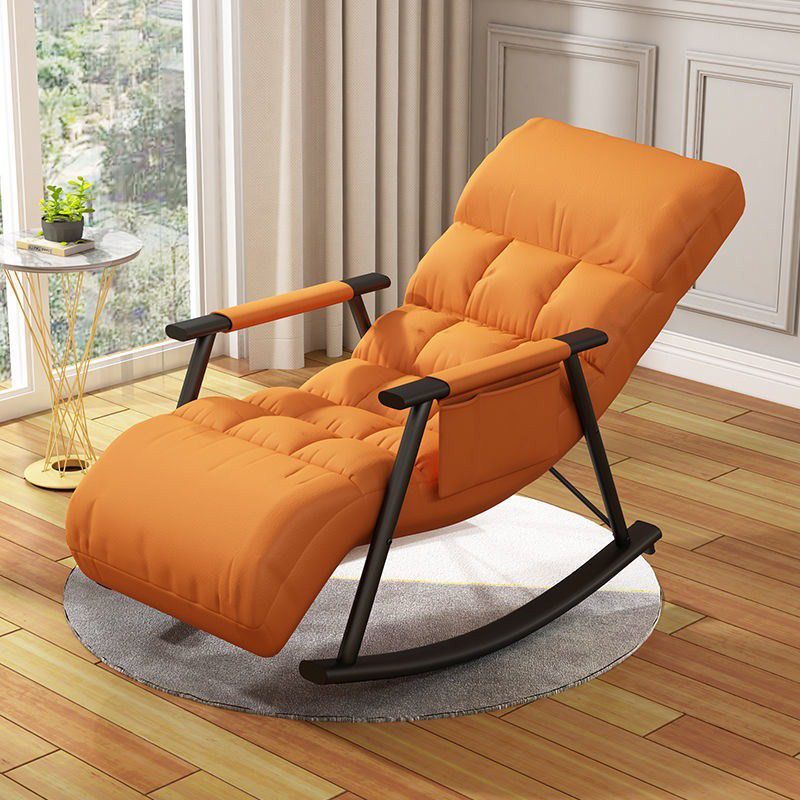 Creative Recliner Chair Pure Color Tufted Rocker Chair for Living Room