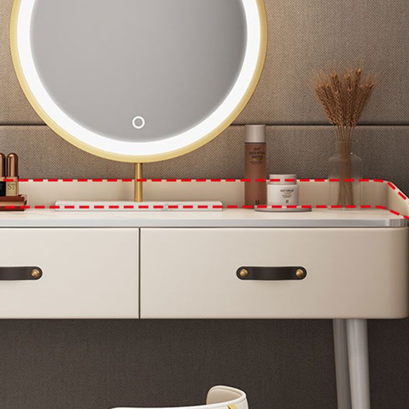 Glam Make-up Vanity Slate Top Vanity Dressing Table Set with Drawers