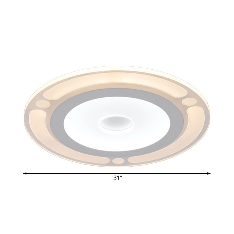 8"/16.5"/20.5" Wide Ring Bedroom Flushmount Acrylic LED Contemporary Ceiling Flush Mount Light in Warm/White Light