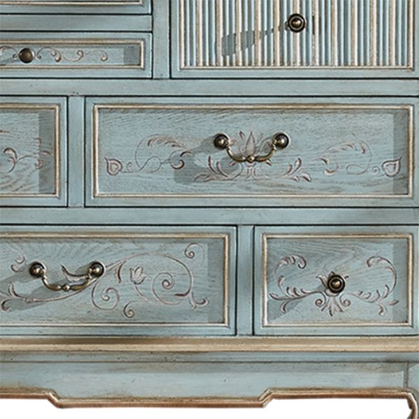Coastal Storage Chest Dresser Solid Wood Dresser with 5/7 Drawers , 14.04 Inch W