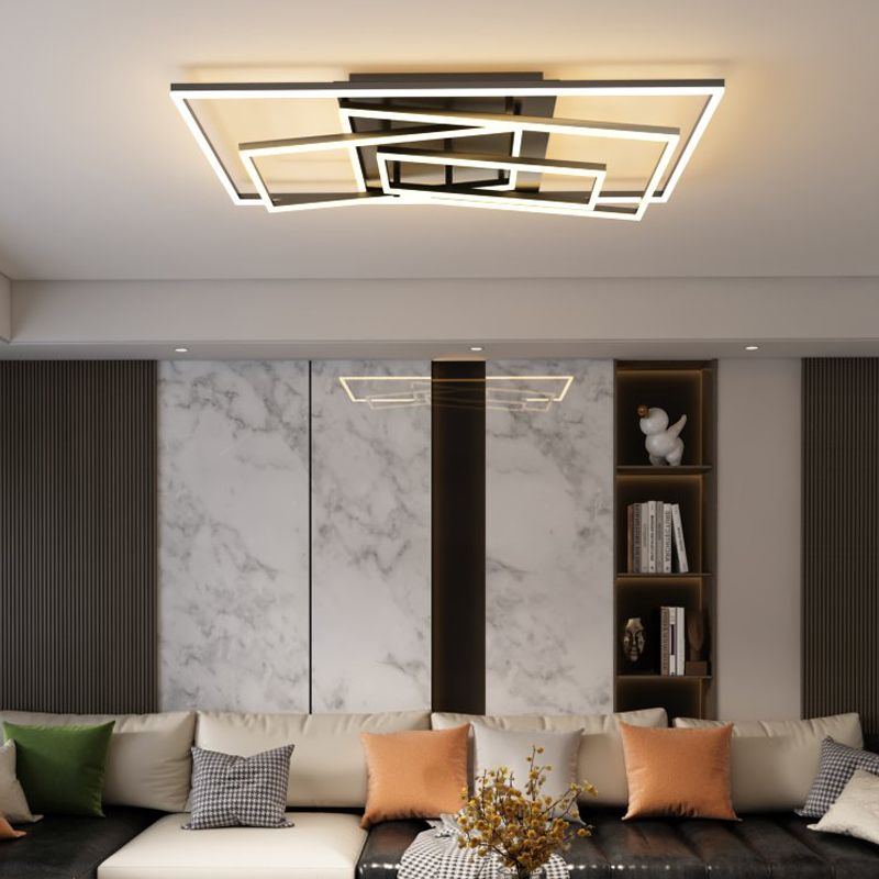 Lampada a filo contemporaneo geometrico 4 lampade a filo in metallo in metallo in nero