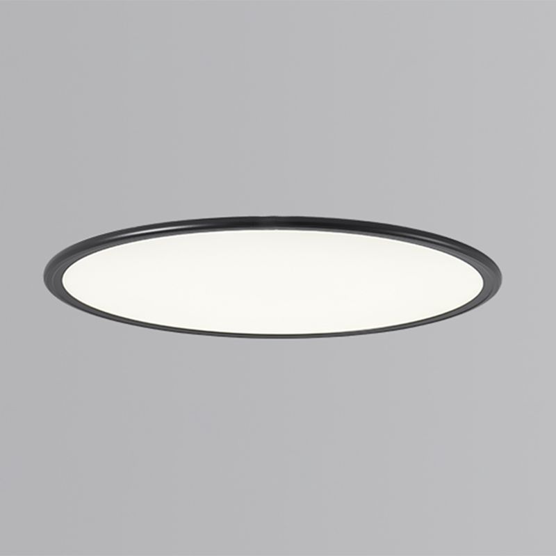 Modern Style Round Ceiling Fixture Metal 1 Light Ceiling Mounted Light in Black