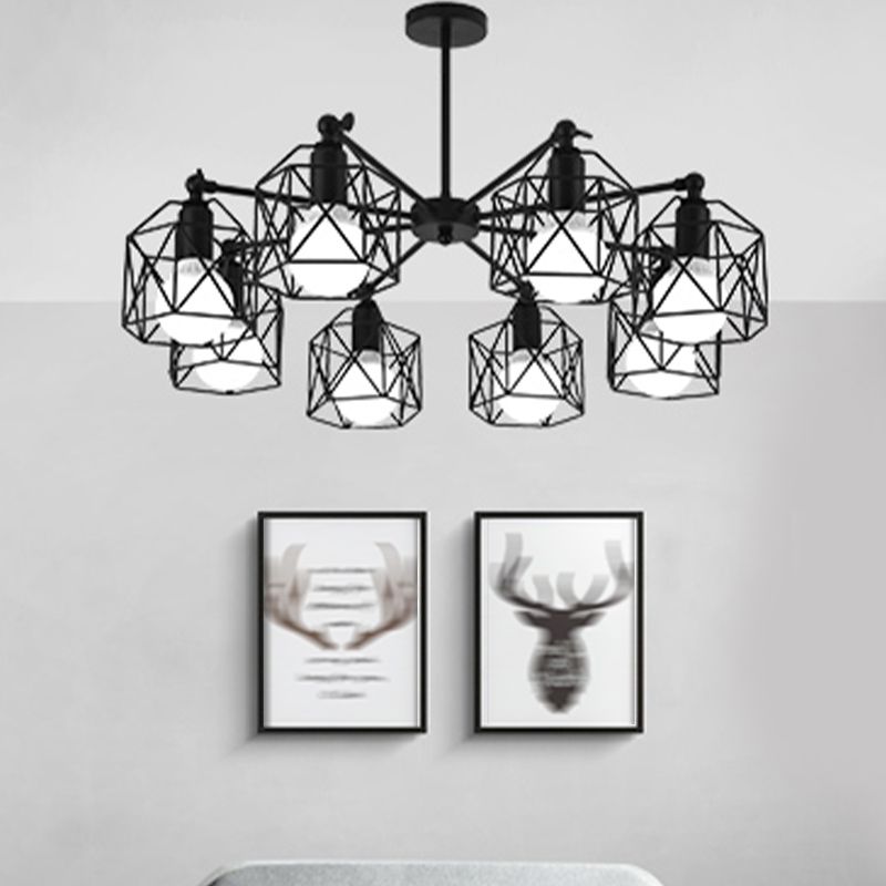 Nordic Style Ceiling Light Iron Frame Shape Adjustable Ceiling Lamp for Bedroom