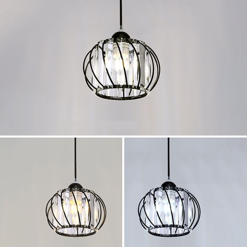 Lampada a sospensione sferica a sospensione modernismo cristallo a 1 lucciola lampada a goccia