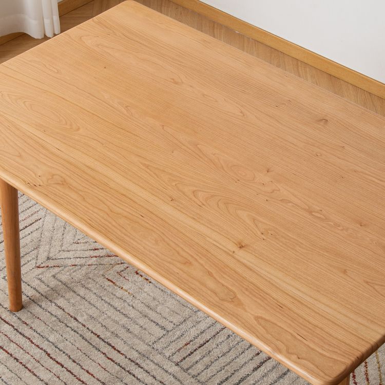 Mid-Century Modern Dining Table Rectangle Solid Wood Dining Table with 4 Legs