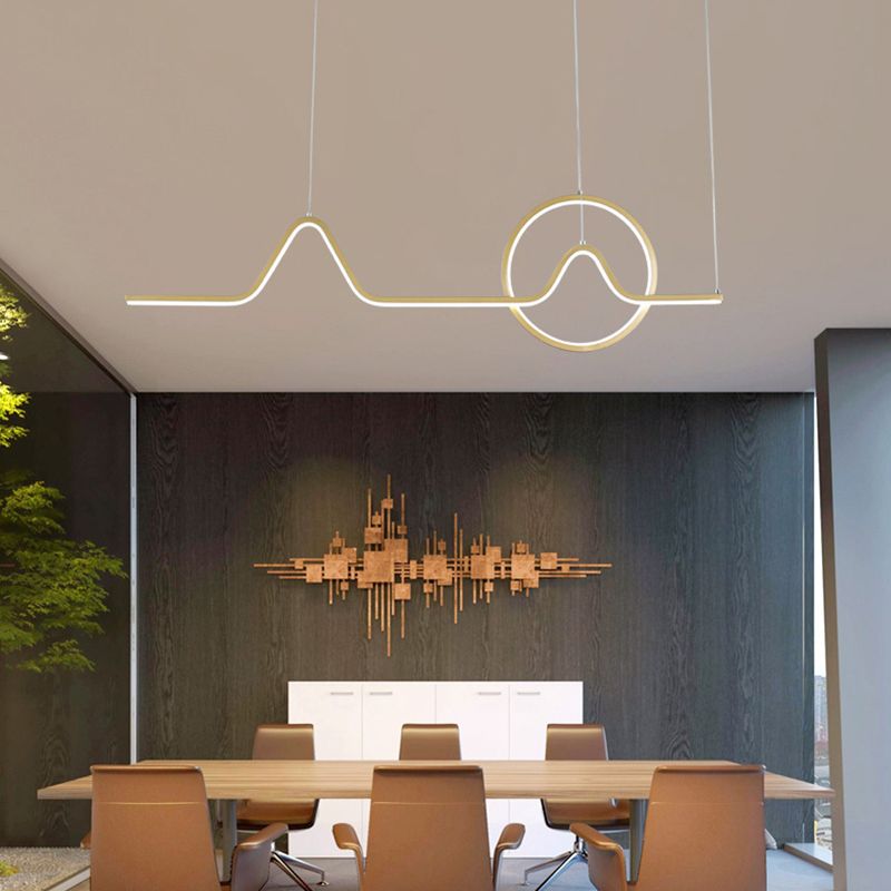 2 Light Geometric Island Lighting Modern Chandelier Metal Island Light Fixture