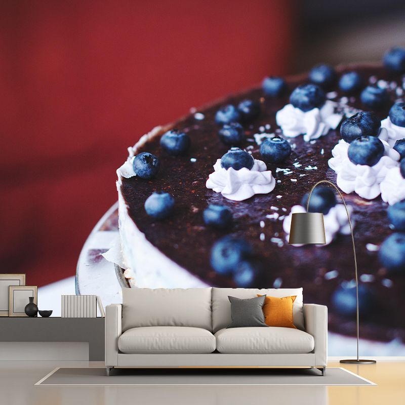 Contemporary Cheesecake Wall Decor Mural Moisture Resistant for Cake Shop