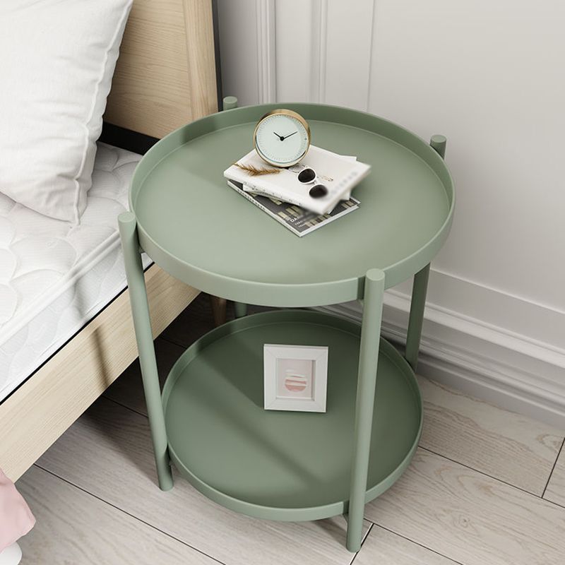 4 Legs Base Design Iron Work Material Green/yellow/black/white Round Side Table