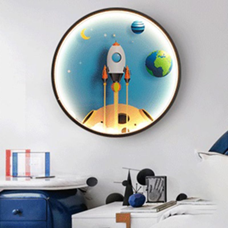 Lampada a parete in alluminio blu Sconcetto fumetto con funce lampada per la stanza dei bambini