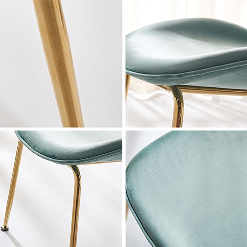 Flannel Scandinavian Bedroom Side Chair Parsons Matte Finish Dining Chair with Gold Legs