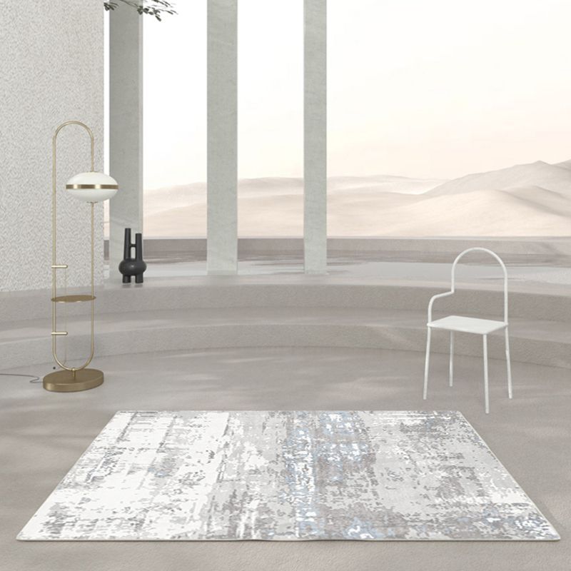 Tapis d'intérieur simple en Polyester, ton blanc, rendu des couleurs, résistant aux taches, pour la décoration de la maison