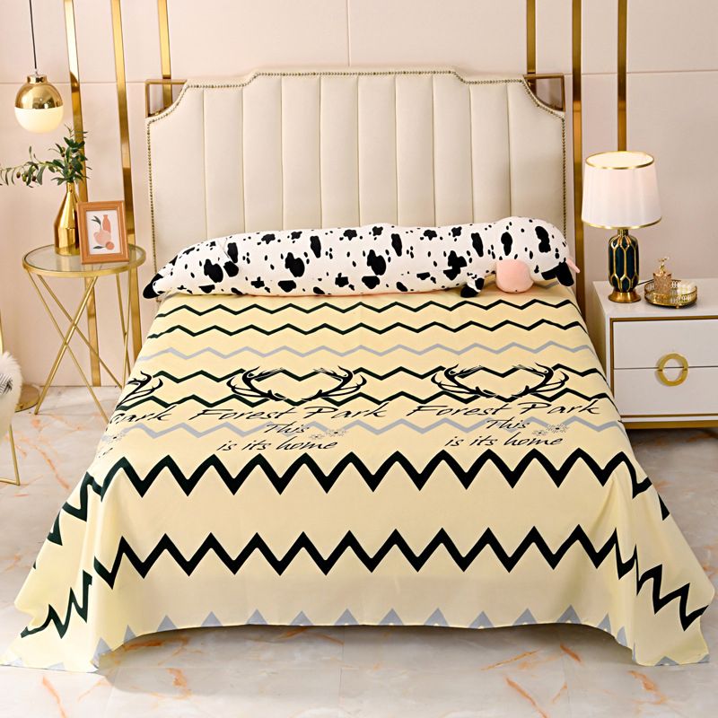 Floral and Striped Bed Sheet Polyester Queen and Twin Sheets Set