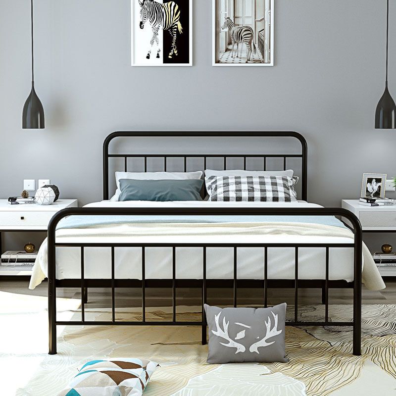 Metal Slat Bed Solid Color Open-Frame Bed With Custom Gold Legs