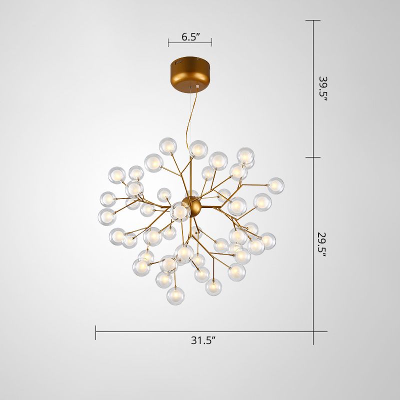 Minimalist Molecule Chandelier Double Glass Living Room Suspension Lighting Fixture