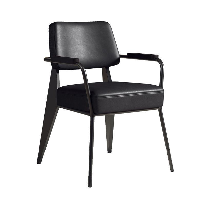 Chaise de salle à manger en métal rembourrée à dossier ouvert de chaise scandinave d'intérieur