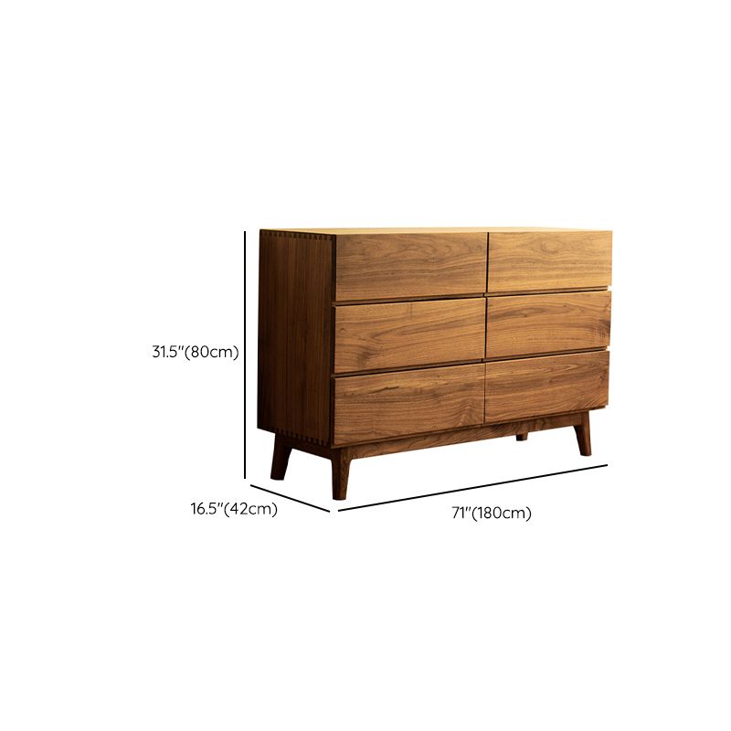 Traditional Horizontal Double Dresser Wood Storage Dresser for Bedroom