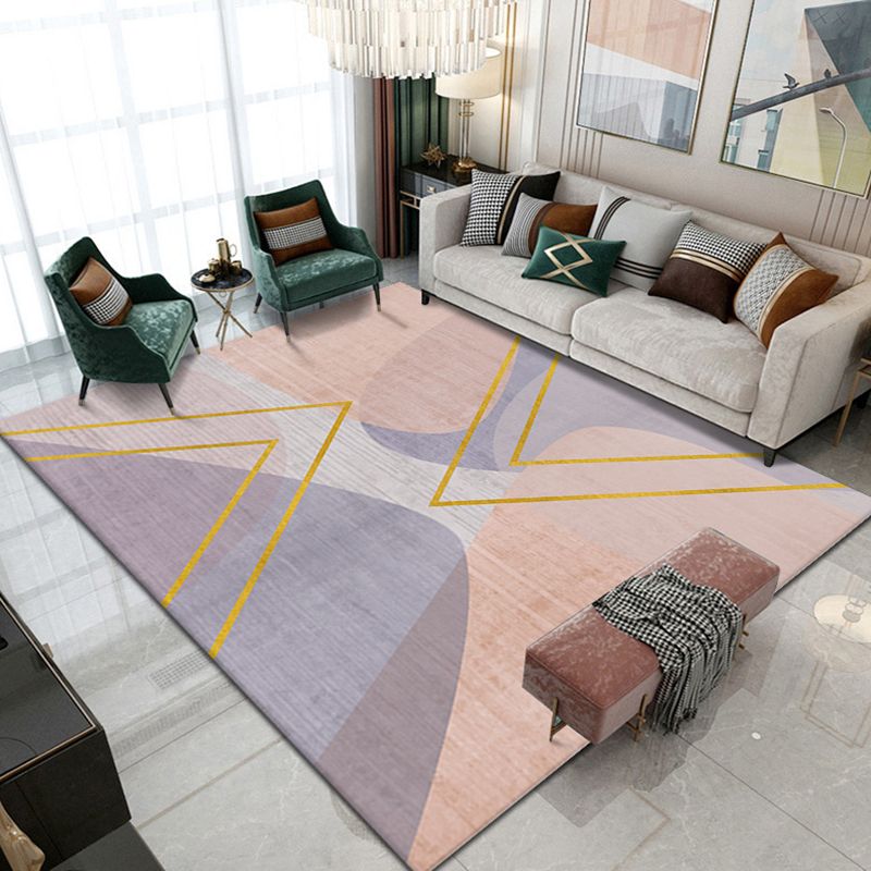 Tapis de contraste moderne moderne rose tapis de support sans glissement pour décoration intérieure