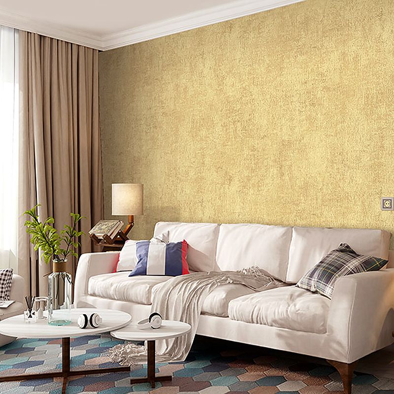 Non-Woven Gold Wallpaper Minimalist Solid Wall Decor for Living Room, 33' L x 20.5" W