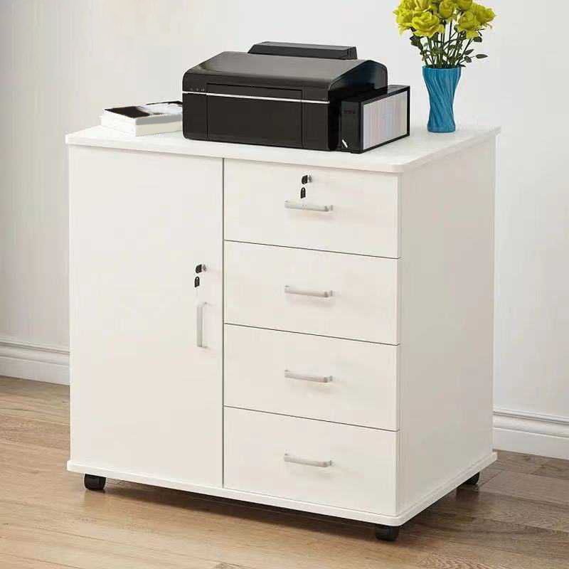 Modern Wooden Accent Cabinet with 1 Door Side Cabinet with Drawers