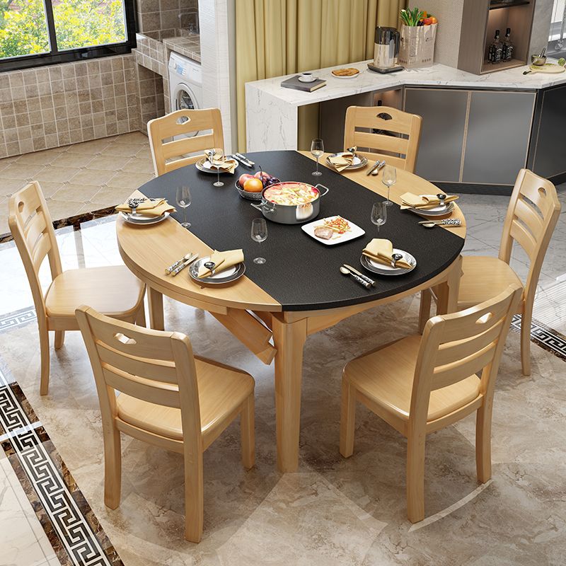 Contemporary Kitchen Dinner Table 4 Legs Extendable Dining Table