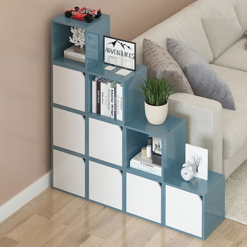 Modern Cube Shelf Bookcase Wood Closed Back Book Shelf for Study Room