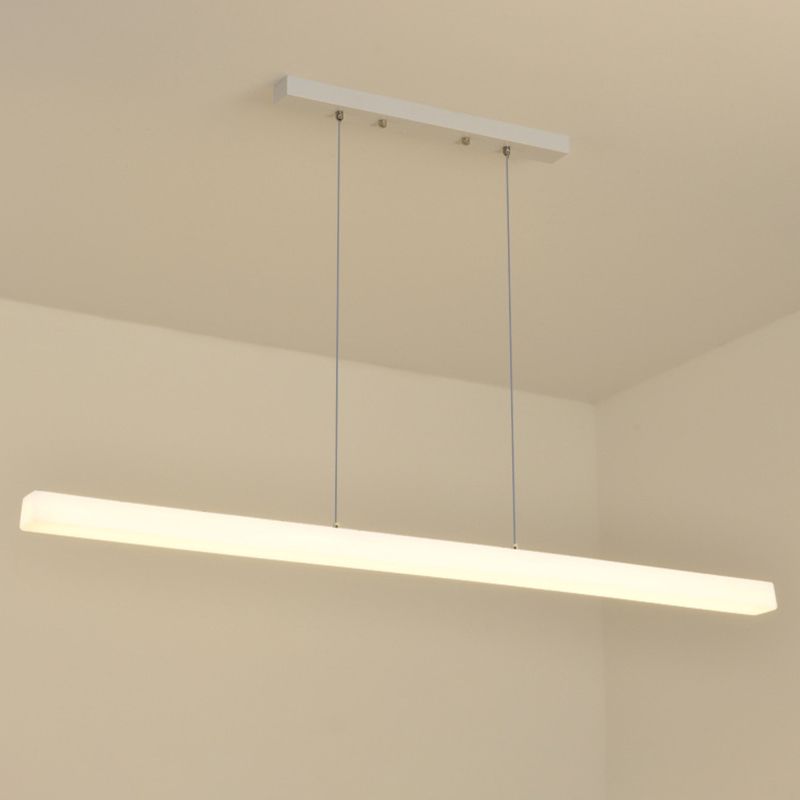 LED Island Lamp Modern Simple Island Hanging Lamp with Plastic Shade for Dining Room