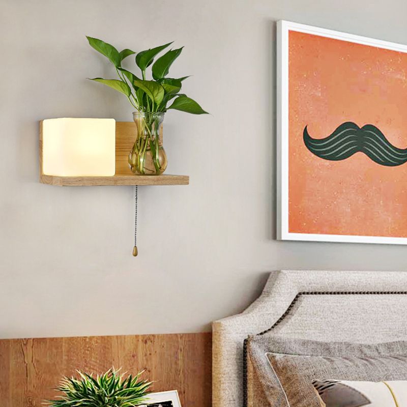 Nordic Creative Style Mur Mur Light Tifce Wood Wall Lampe