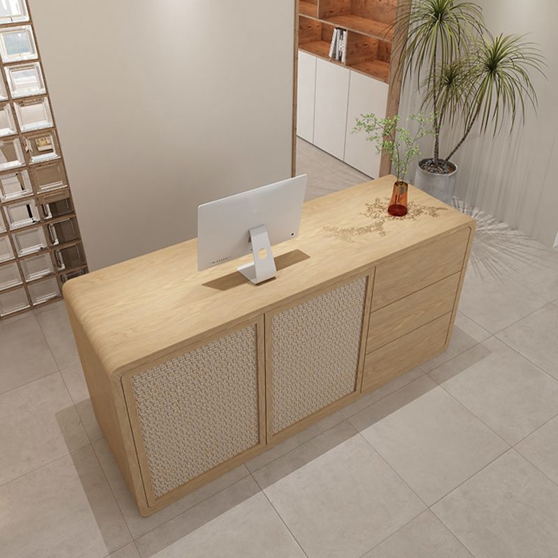 Contemporary Style Wood Rectangle Patio Bar Table for Living Room