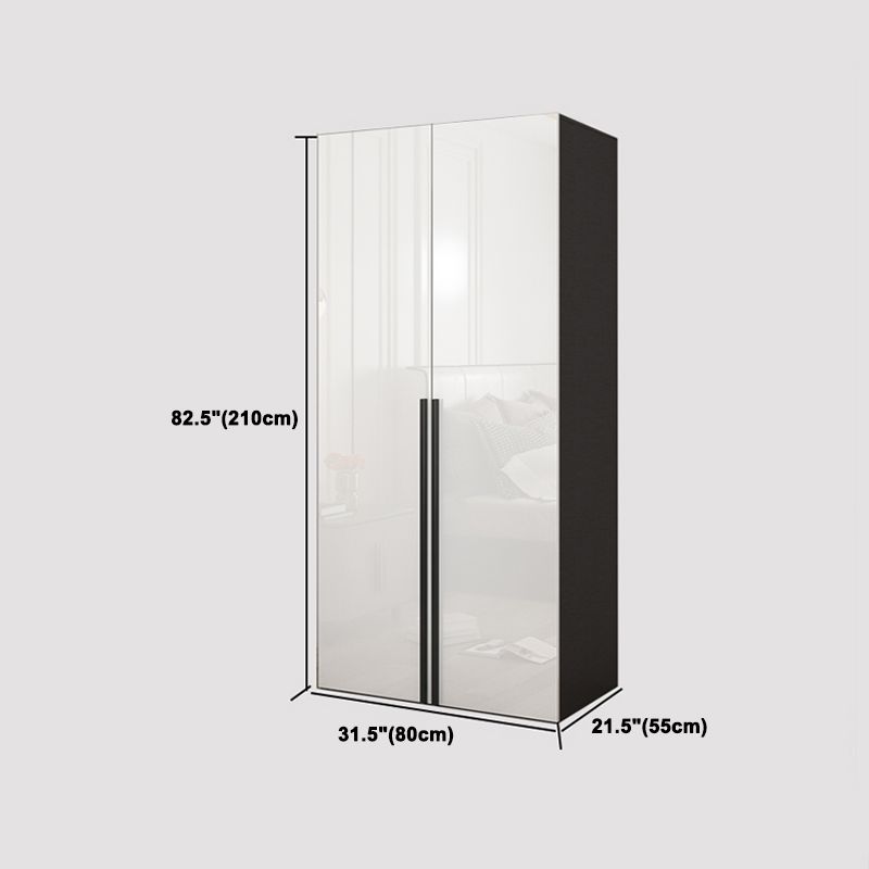 Mirrored Finish Wardrobe Armoire Modern Style Engineered Wood Wardrobe