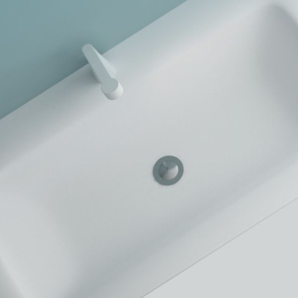 Modern Bathroom Sink Rectangular Wall Mount Bathroom Sink (Not Including Faucet)