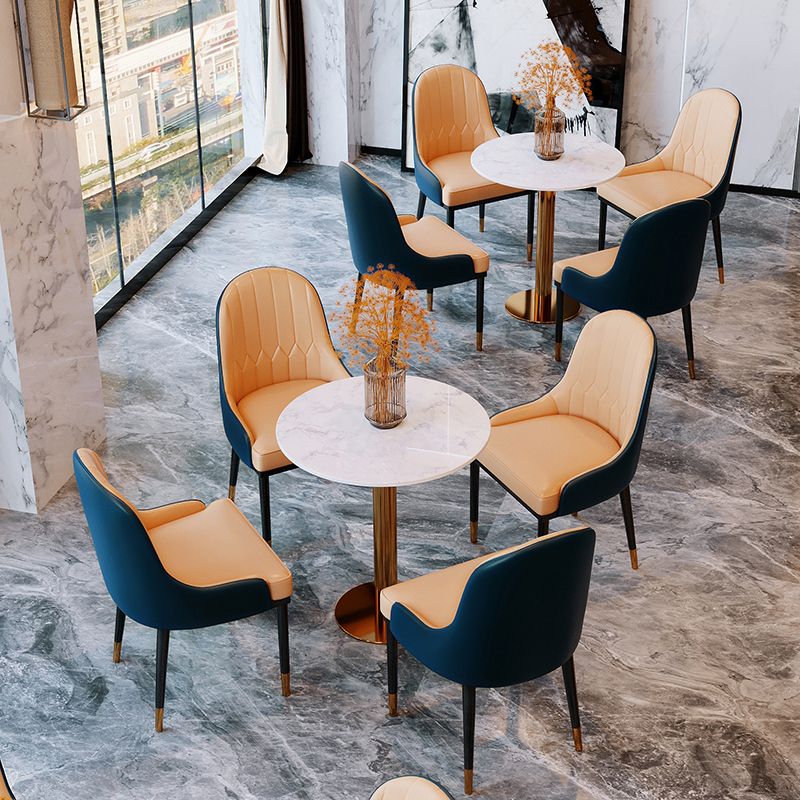 Glam Style Dinette Table Set 1/2/5 Pcs Round Dining Set for Home
