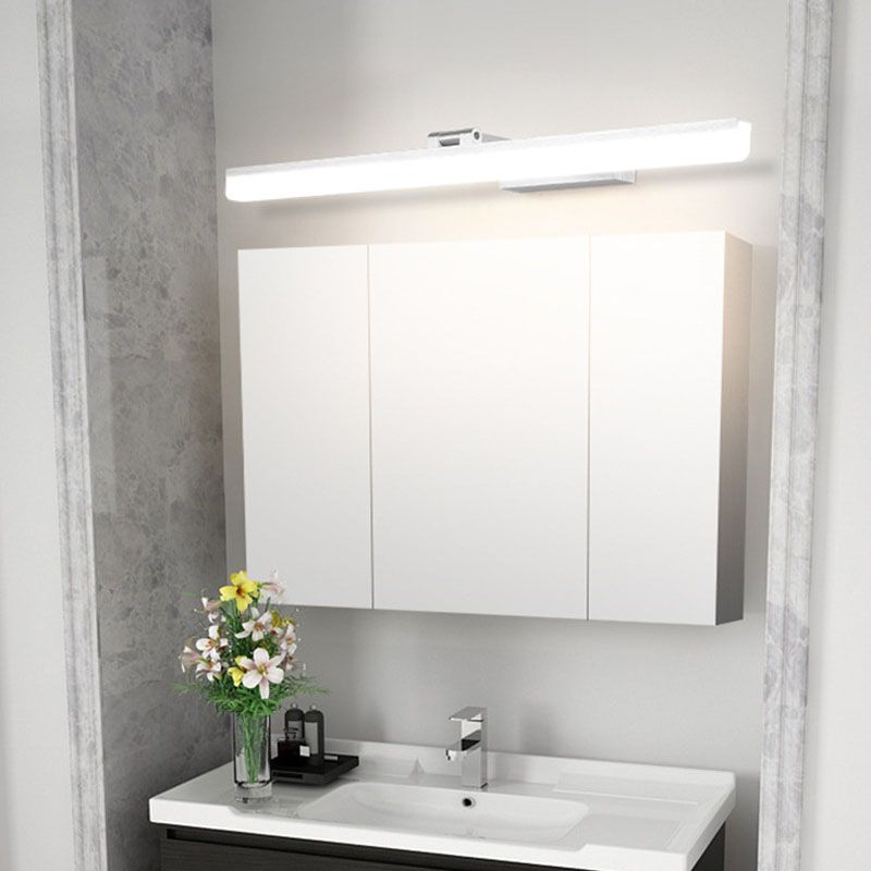 Modern Simplicity LED Wall Light Linear Shape Mirror Wall Lamp in White
