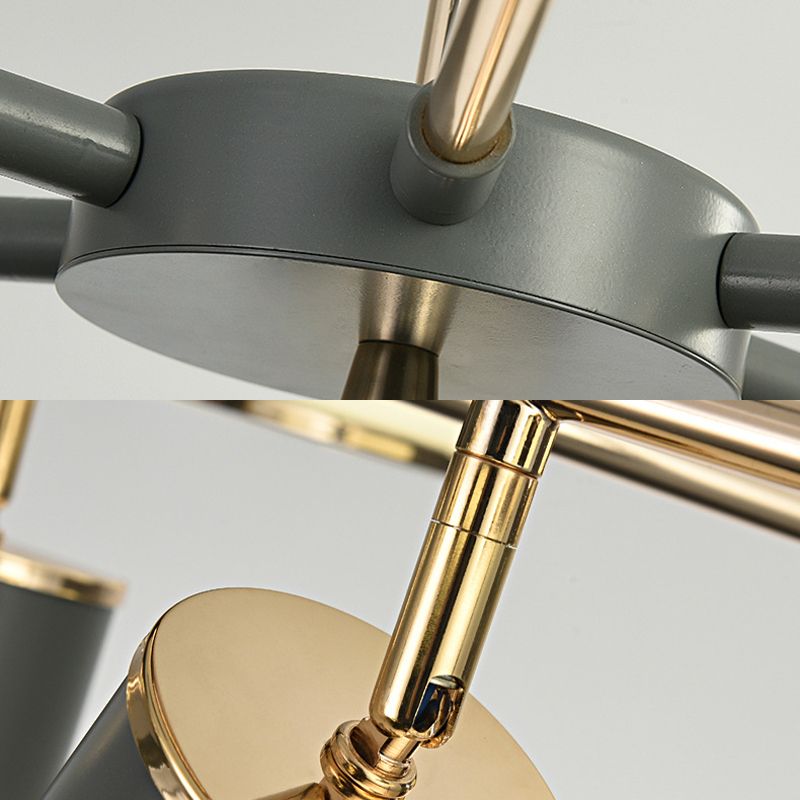 Sputnik LED Chandelier Creative Minimalist Acrylic Grey Hanging Light for Living Room