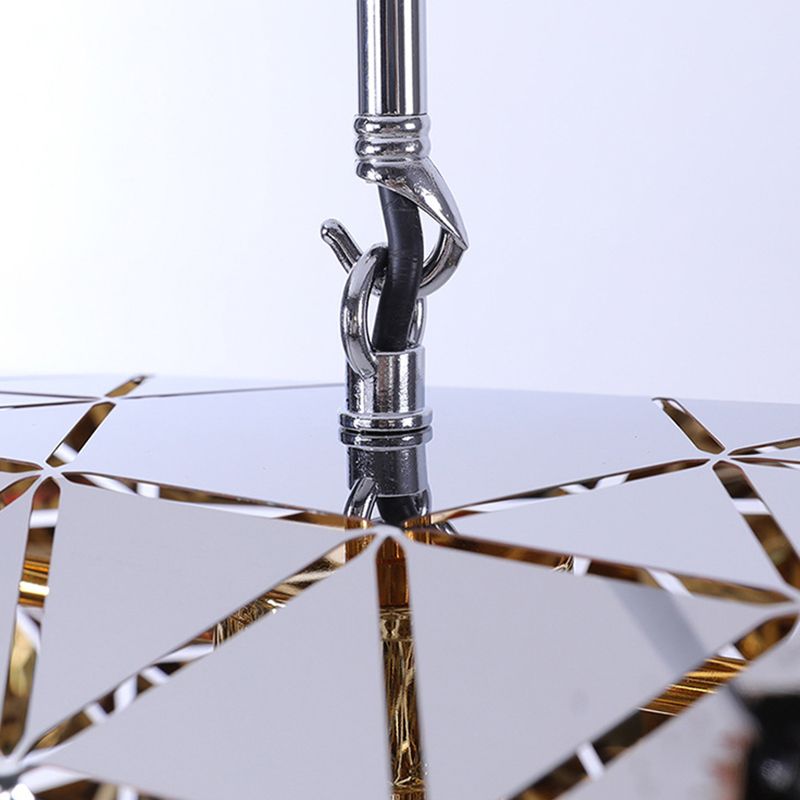 Chrome Laser-Cut Pendant Lamp Decorative Postmodern Stainless Steel Suspension Light