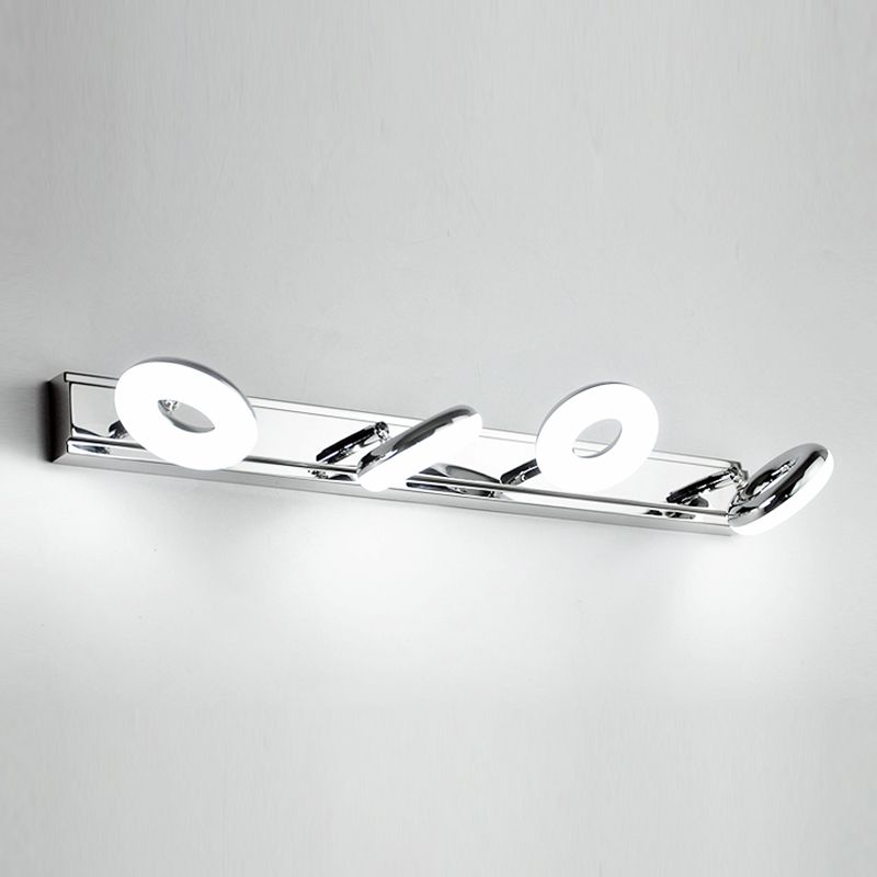 Lámpara de espejo simple moderno lámpara de espejo de acero inoxidable de acero inoxidable luz de espejo de maquillaje ajustable para baño