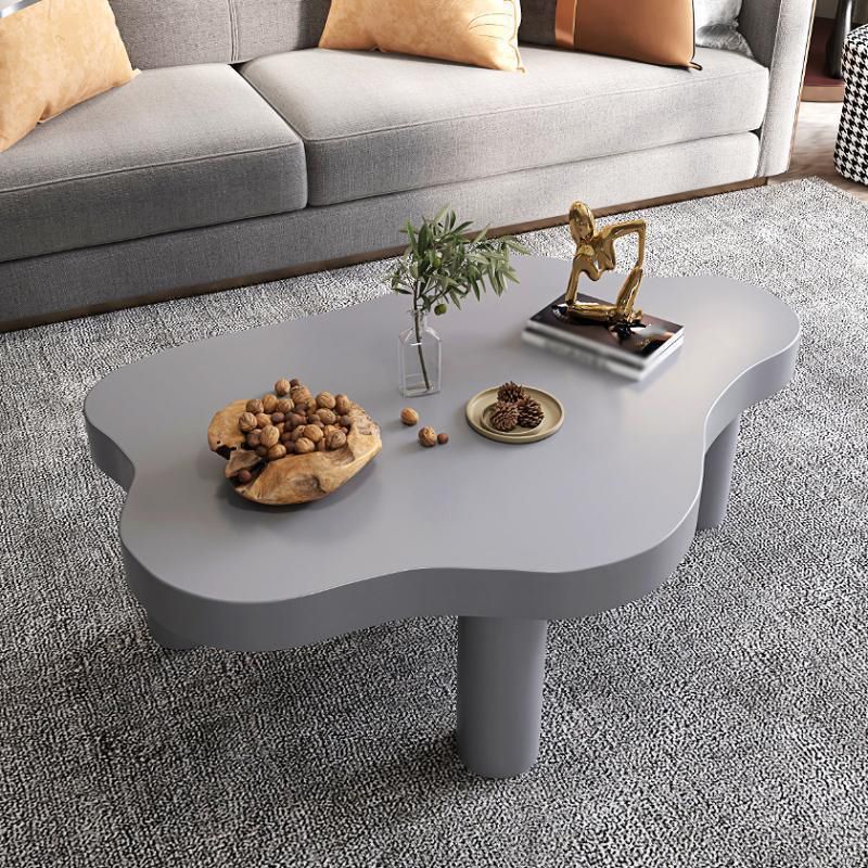 Modern Style 3 Legs Cocktail Table Solid Wood Free Shape Coffee Table