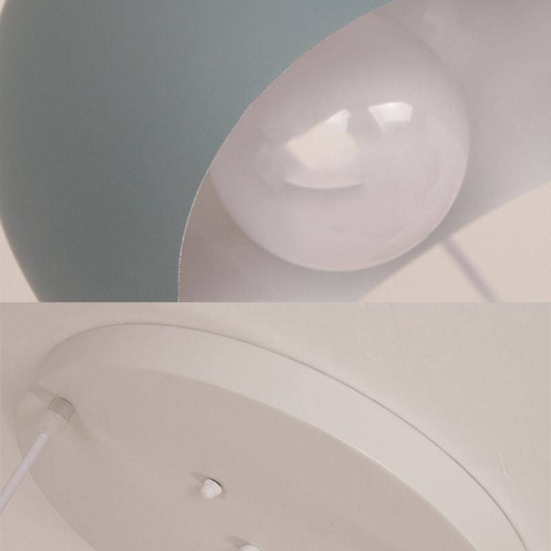 Lámpara colgada con cúpula de aluminio Macaron de 1 luce con diseño de borde de olas