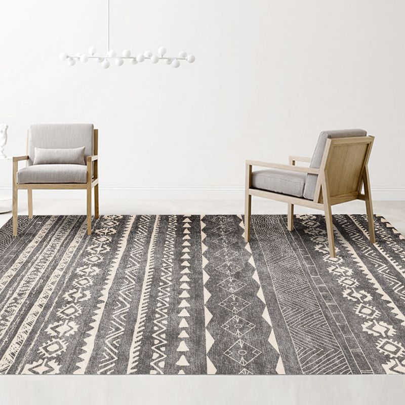 Exotic Multi-Color Boho Rug Polyester Seamless Geometric Pattern Rug Anti-Slip Pet Friendly Machine Washable Carpet for Room