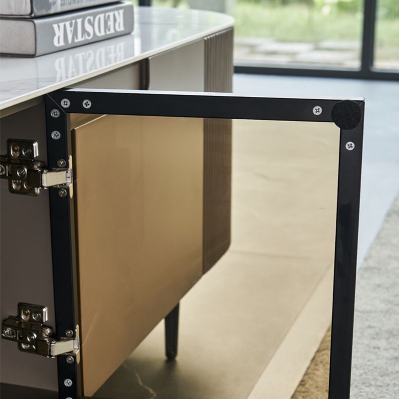 White Slate Bedroom Rectangle and Round Modern Coffee Or End Table with Storage
