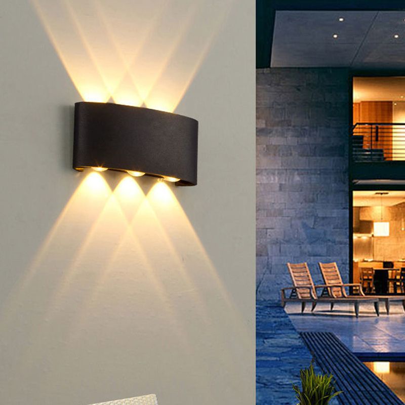 Éclairage mural de forme rectangulaire Métal de style moderne 1 lampe d'applications légères pour extérieur