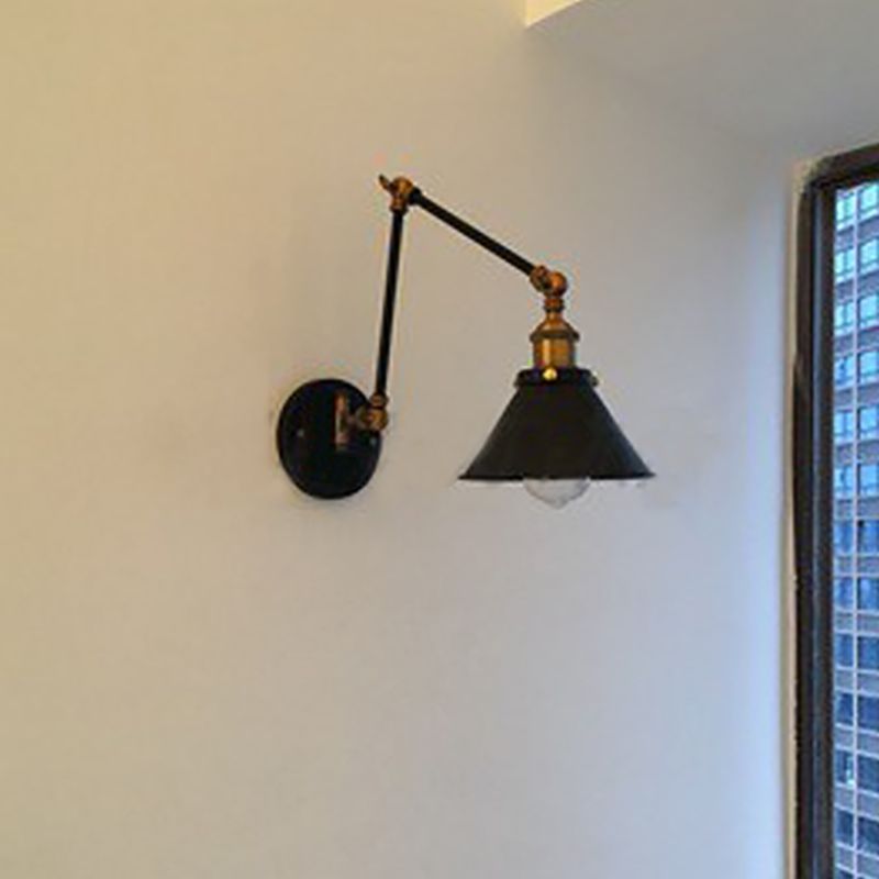 Industrial Swing Arms Wall Mounted Light Metal 1 Light Wall Mounted Lamp