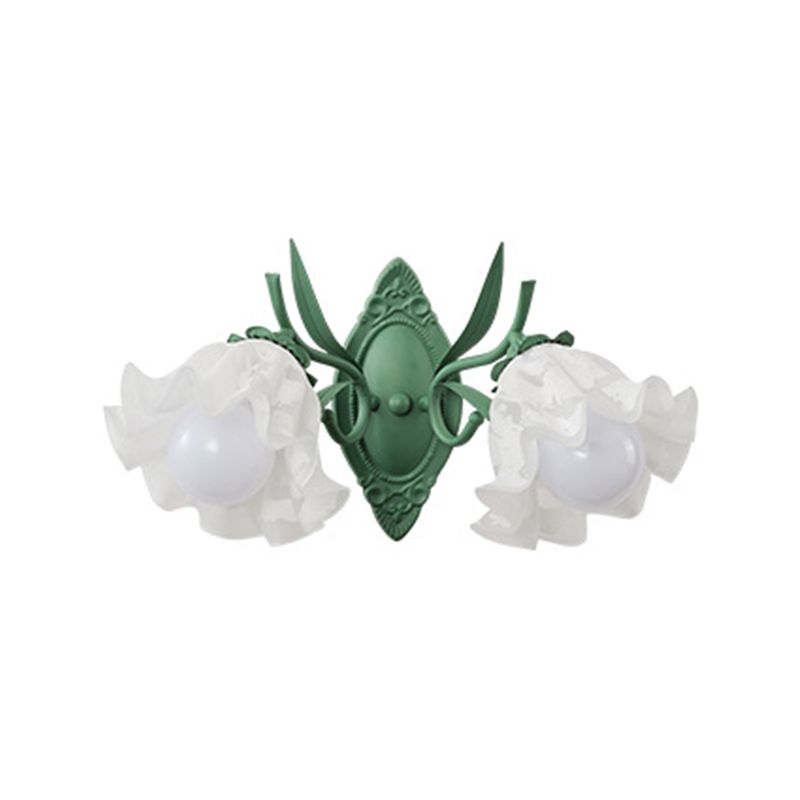 Modern Wall Light Fixture Green Wall Light Sconce with Glass Shade for Bedroom