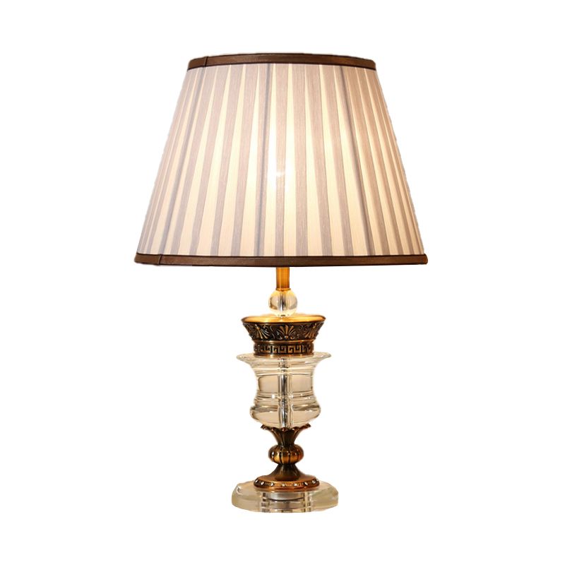 1 tête de salle à manger lampe de bureau moderne table de table beige avec une teinte de tissu poussée large